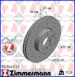 2x New Brake Disc For Bmw X5 F15 F85 N47 D20 D N20 B20 A N57 D30 A Zimmermann