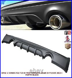 BMW 2 SERIES F22 F23 M SPORT M240i PERFORMANCE DUAL REAR DIFFUSER MATTE BLACK