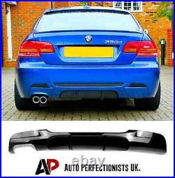 BMW 3 Series E92 E93 Gloss Black Rear Valance Diffuser Spoiler Splitter M Sport