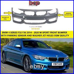 BMW 4 SERIES FRONT BUMPER F32 F33 F36 2014 2020 M SPORT WithPDC AND WASHER HOLES