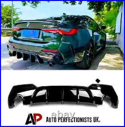 BMW 4 Series G22 G23 Gloss Black Rear Diffuser Lip Valance Bumper M Sport 2020+