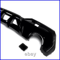 BMW 4 Series G22 G23 Gloss Black Rear Diffuser Lip Valance Bumper M Sport WithLED