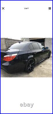 BMW 5 Series E60 E61 M-Sport SIDE EXTENSIONS & REAR SPLITTERS (GLOSS BLACK ABS)