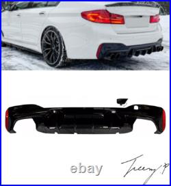 BMW 5 Series G30 G38 M Sport Black Rear Bumper Spoiler Diffuser Quad 2017-2022