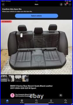 BMW 5 Series Rear Bench Dakota Black Leather bench 2017-2024 G30 G31 M Sport