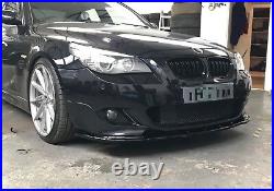 BMW E60 E61 M-Sport FRONT LIP SPLITTER (GLOSS BLACK) ABS PLASTIC (03-10)