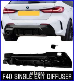 Bmw 1 Series F40 19+ Gloss Black Rear Diffuser M Sport Single Exhaust