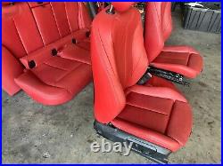Bmw 12-18 F30 Seats Sport Red Interior Mtech Heated Fold Down Seat Set Oem 78k