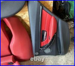 Bmw 12-18 F30 Seats Sport Red Interior Mtech Heated Fold Down Seat Set Oem 78k