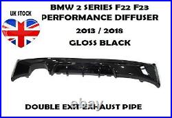 Bmw Diffuser Rear F22 F23 2 Series M Sport Performance Gloss Black Rear Bumper