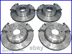Bmw E60 530d 530 M Sport Front & Rear Drilled Grooved Brake Discs & Mintex Pads