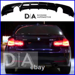 Bmw F30 F31 M Sport Performance Style Dual Exit Rear Bumper Diffuser Gloss Black