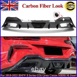 Carbon Look Rear Diffuser With LED For BMW 8 Series G16 Gran Coupe M Sport 2018-23