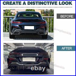 Carbon Look Rear Diffuser With LED For BMW 8 Series G16 Gran Coupe M Sport 2018-23