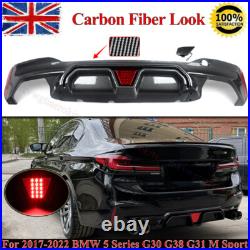 Carbon Painted Rear Bumper Diffuser WithLED Light For BMW 5 Series G30 G31 M Sport