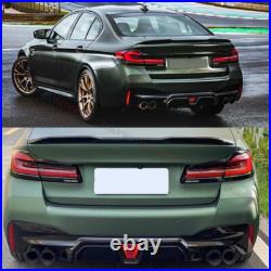 Carbon Painted Rear Bumper Diffuser WithLED Light For BMW 5 Series G30 G31 M Sport