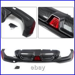 Carbon Painted Rear Bumper Diffuser WithLED Light For BMW 5 Series G30 G31 M Sport