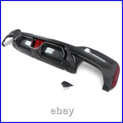 Carbon Painted Rear Bumper Diffuser WithLED Light For BMW 5 Series G30 G31 M Sport