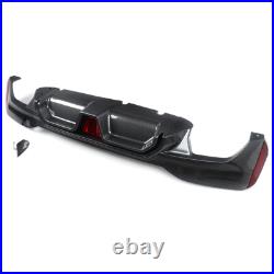 Carbon Painted Rear Bumper Diffuser WithLED Light For BMW 5 Series G30 G31 M Sport