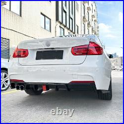 FIT BMW 3 SER F30 M SPORT PERFORMANCE DUAL REAR DIFFUSER VALANCE With BRAKE LIGHT