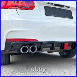 FIT BMW 3 SER F30 M SPORT PERFORMANCE DUAL REAR DIFFUSER VALANCE With BRAKE LIGHT