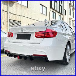 FIT BMW 3 SER F30 M SPORT PERFORMANCE DUAL REAR DIFFUSER VALANCE With BRAKE LIGHT