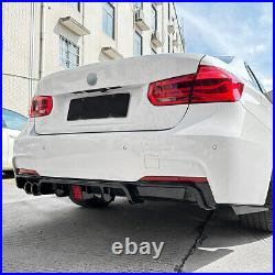 FIT BMW 3 SER F30 M SPORT PERFORMANCE DUAL REAR DIFFUSER VALANCE With BRAKE LIGHT