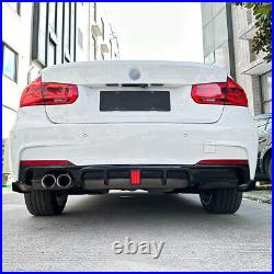 FIT BMW 3 SER F30 M SPORT PERFORMANCE DUAL REAR DIFFUSER VALANCE With BRAKE LIGHT