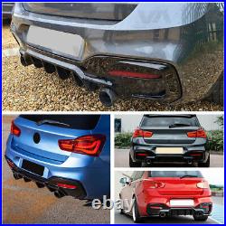 FOR BMW 1 SERIES F20 F21 M135i M140i GLOSS BLACK REAR DIFFUSER M SPORT 15-19 LCI