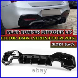 FOR BMW 1 SERIES F20 F21 M135i M140i M SPORT GLOSS BLACK REAR DIFFUSER 15-19 LCI