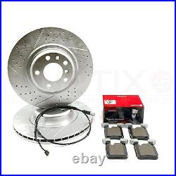 FOR BMW 125d M SPORT REAR DIMPLED GROOVED BRAKE DISCS BREMBO PADS SENSOR 345mm