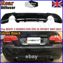 FOR BMW 3 SERIES E92 E93 335i M SPORT REAR DIFFUSER SPLITTER VALANCE GLOSS BLACK