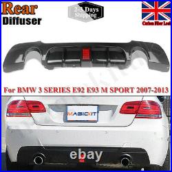 FOR BMW 3 SERIES E92 E93 335i M SPORT REAR DIFFUSER VALANCE CARBON LOOK With LED