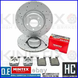 FOR BMW 325d Granturismo F34 M SPORT REAR DRILLED BRAKE DISCS MINTEX PADS 345mm