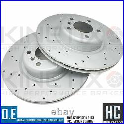 FOR BMW 325d Granturismo F34 M SPORT REAR DRILLED BRAKE DISCS MINTEX PADS 345mm