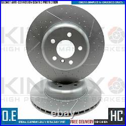 FOR BMW 430i xDrive F33 M SPORT DIMPLED GROOVED REAR BRAKE DISCS PAIR 345mm