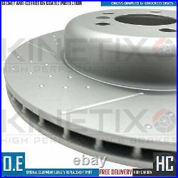 FOR BMW 430i xDrive F33 M SPORT DIMPLED GROOVED REAR BRAKE DISCS PAIR 345mm