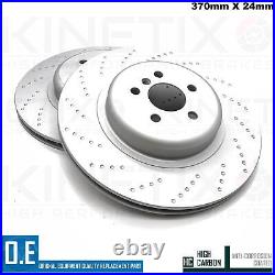 FOR BMW 550i M550i M SPORT M PERFORMANCE REAR DIMPLED BRAKE DISCS PAIR 370mm