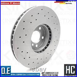 FOR BMW 740d M SPORT FRONT REAR DRILLED BRAKE DISCS MINTEX PADS WIRES 348m 345m