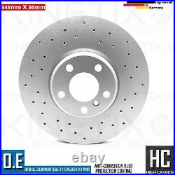 FOR BMW 740d M SPORT FRONT REAR DRILLED BRAKE DISCS MINTEX PADS WIRES 348m 345m