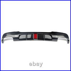 FOR BMW E90 E91 3 SERIES M SPORT REAR DIFFUSER LIP QUAD STYLE CARBON LOOK With LED