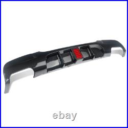 FOR BMW E90 E91 3 SERIES M SPORT REAR DIFFUSER LIP QUAD STYLE CARBON LOOK With LED