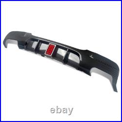 FOR BMW E90 E91 3 SERIES M SPORT REAR DIFFUSER LIP QUAD STYLE CARBON LOOK With LED