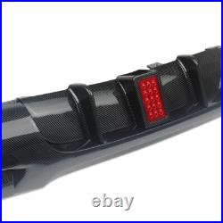 FOR BMW E90 E91 3 SERIES M SPORT REAR DIFFUSER LIP QUAD STYLE CARBON LOOK With LED
