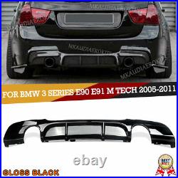 FOR BMW E90 E91 335i 3 SERIES M SPORT REAR DIFFUSER SPLITTER MP STYLE GLOSS BLK