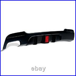 FOR BMW E92 E93 328i M SPORT REAR DIFFUSER VALANCE GLOSS BLACK F1 STYLE With LED