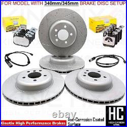 FOR BMW F32 440i M SPORT FRONT REAR BRAKE DISCS TEXTAR PADS SENSORS 340mm 345mm