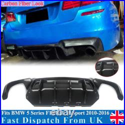 Fits 2010-16 BMW 5 Series F10 F11 M Sport Carbon Look Quad Exhaust Rear Diffuser Fits 2010-16 BMW 5 Series F10 F11 M Sport Carbon Look Quad Exhaust Rear Diffuser
