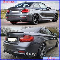 For 13-18 BMW 2Series F22 F23 M Sport Rear Bumper Diffuser Dual Tips Carbon Look