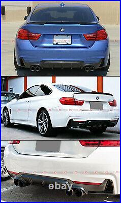 For 14-2020 BMW F32 F33 F36 4 Series M Sport Rear Bumper Diffuser Quad Exhaust